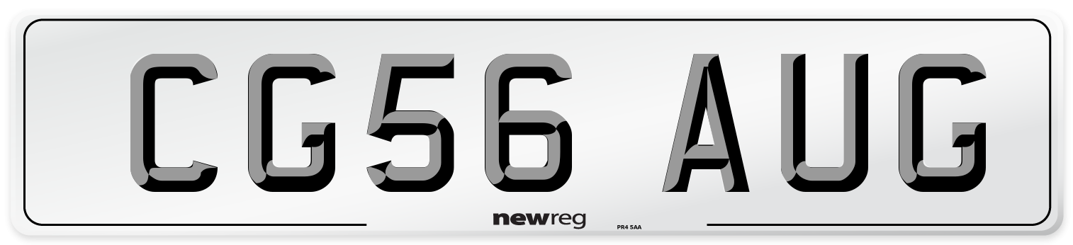 CG56 AUG Number Plate from New Reg